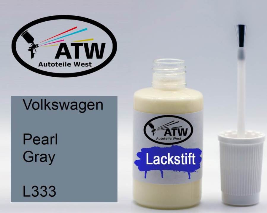 Volkswagen, Pearl Gray, L333: 20ml Lackstift, von ATW Autoteile West.